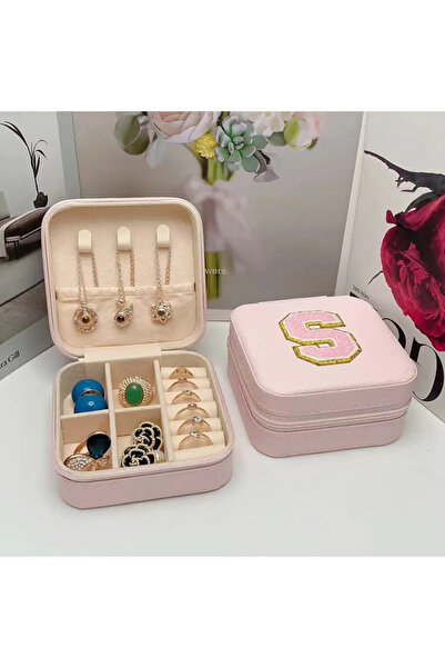 Choice صندوق تخزين مجوهرات صغير الحجم، أفكار هدايا وصيفة العروس، علبة مجوهرات للسفر، الحرف الأول من الاسم والولادة.