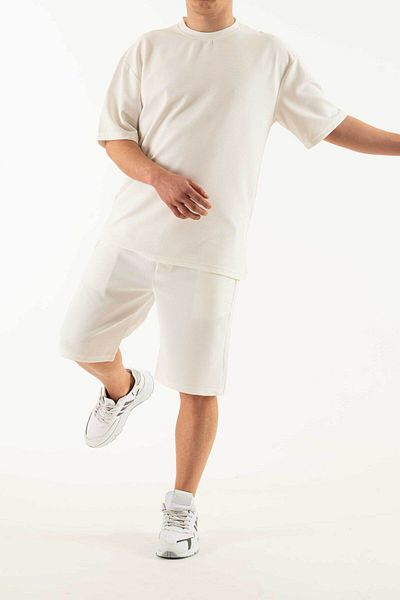 bombe Men's Set of 2 Pocket Printed Oversize Comfort Relaxed Cut T-Shirt Shorts Set