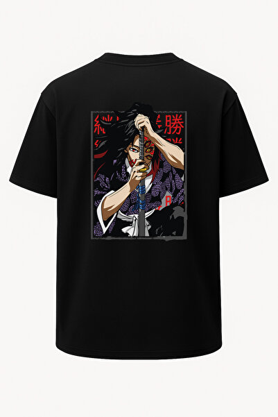 nirvoda Oversize Kokushibo Demon Slayer Baskılı Unisex Tişört