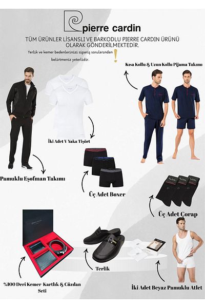 Pierre Cardin Men's 9 Piece Boxed and Licensed Gift & Dowry Set L1.Pc.004.102.Cey1
