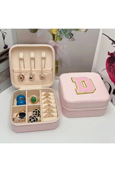 Choice صندوق تخزين مجوهرات صغير على شكل حرف D، أفكار هدايا وصيفة العروس، علبة مجوهرات للسفر، الحرف الأول من اسم الميلاد.