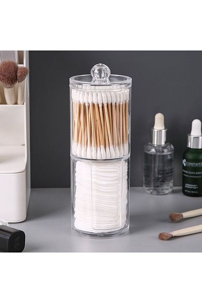 Choice 4 Acrylic Cotton Swab Makeup Organizer Cosmetics Storage Box Portable Make Up Cotton Pad Holder Con.