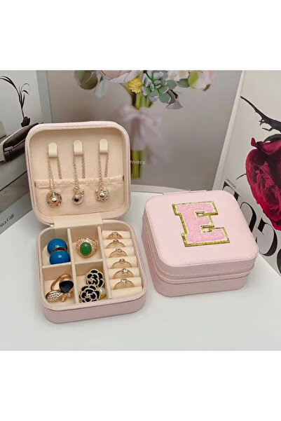 Choice صندوق تخزين مجوهرات صغير من E أفكار هدايا وصيفة العروس حقيبة مجوهرات للسفر الحرف الأول مع اسم الميلاد.