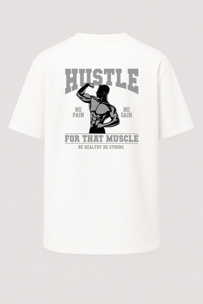 nirvoda Μπλουζάκι γυμναστικής με στάμπα Oversize Hustle Fitness