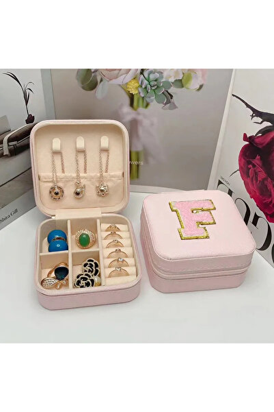 Choice صندوق تخزين مجوهرات صغير على شكل حرف F، أفكار هدايا وصيفة العروس، علبة مجوهرات للسفر، الحرف الأول من اسم الميلاد.