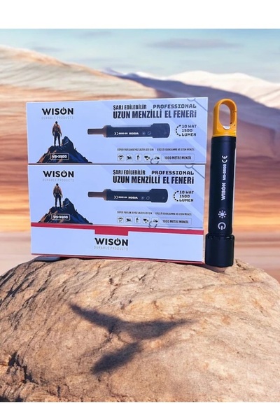 Wıson Wison Ws-3500 10 Watt 1500 Lümen Şarj Edilebilir Profesyonel Fener Siyah