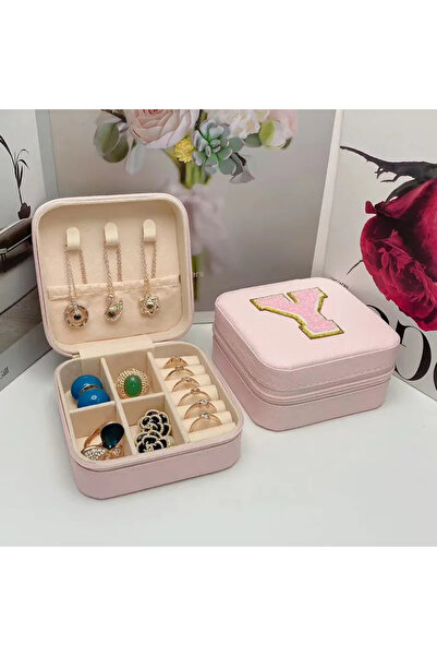 Choice صندوق تخزين مجوهرات صغير Y، أفكار هدايا وصيفة العروس، علبة مجوهرات للسفر، الحرف الأول مع اسم الميلاد.