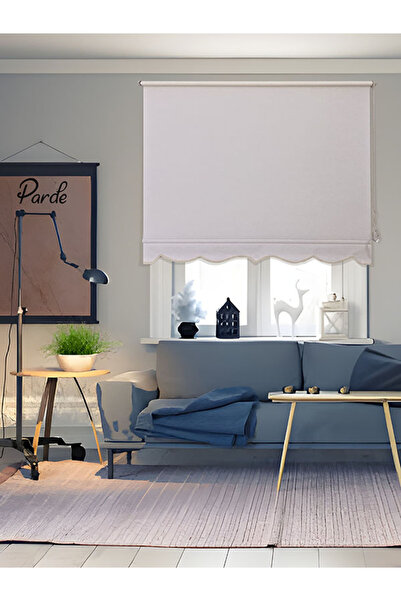 pardeh Parde İthal Kumaş Klasik Düz Ekru Stor Perde