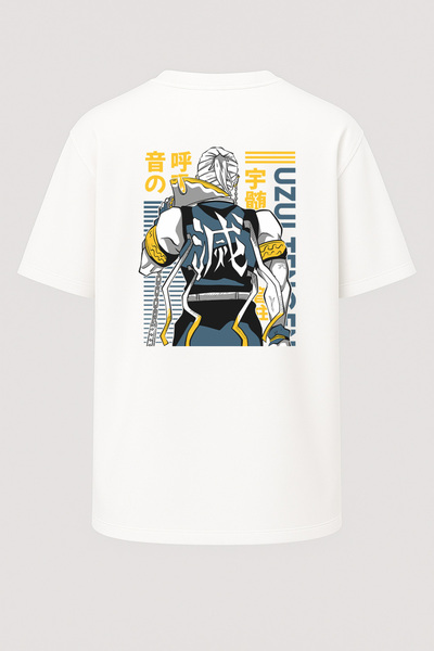 nirvoda Tricou oversize unisex Uzui Tengen cu imprimeu Demon Slayer