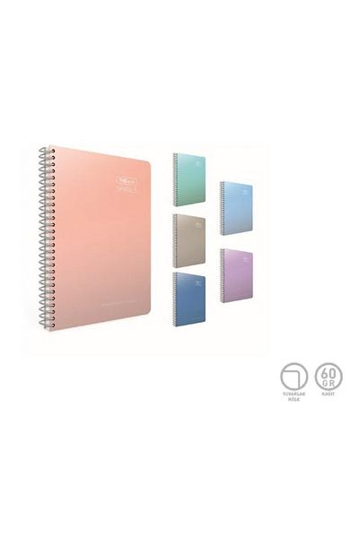 Gıpta Thebook Spirals Spiral Hard Cover Notepad 17x24cm 100 Sheets Unlined