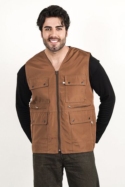 HeviStor Summer Vest Multi-Pocket Stylish Design Side Pocket Zippered