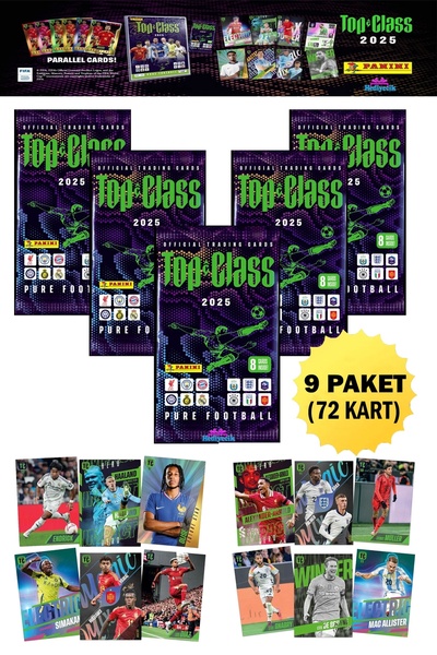 Panini بطاقات تداول بطاقات لاعبي كرة القدم من الفئة الأولى 2025 من Fifa، 9 عب...