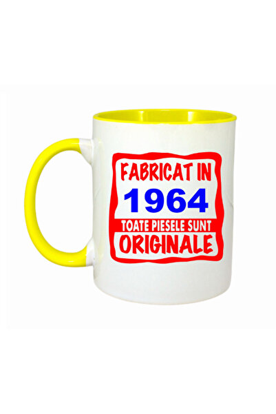 OEM Cana cu maner galben personalizat Fabricata in 1964 toate piesele sunt or...