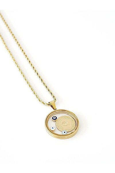 hena Çelik Gold Ata Fanus Kolye