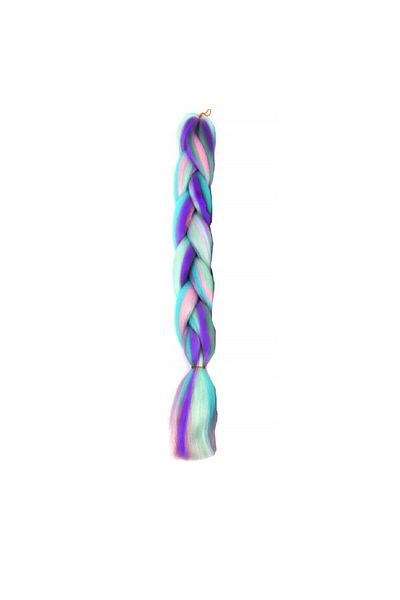 zola Extensii par sintetic pentru impletituri, Zola®, ombre mov-albastru-roz, 60 cm