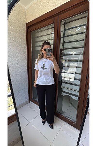 Butikmayamoda Beyaz Baskılı Orijinal Marka Tisort