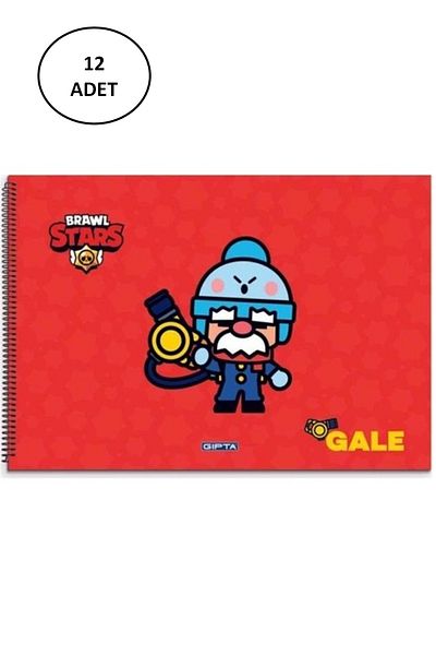 Gıpta Picture Notebook with Spiral 15 Sheets 17X24 Brawl Star 12 Pack