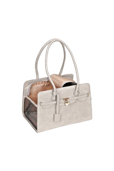 Choice B12-grey New Luxury PU Leather Pet Carrier Bag Breathable Handbag For Puppy Cat Fashion Dog One-shou