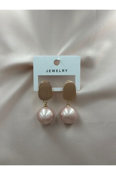 Lumiera Powder Pink Pearl Dangle Design Earrings