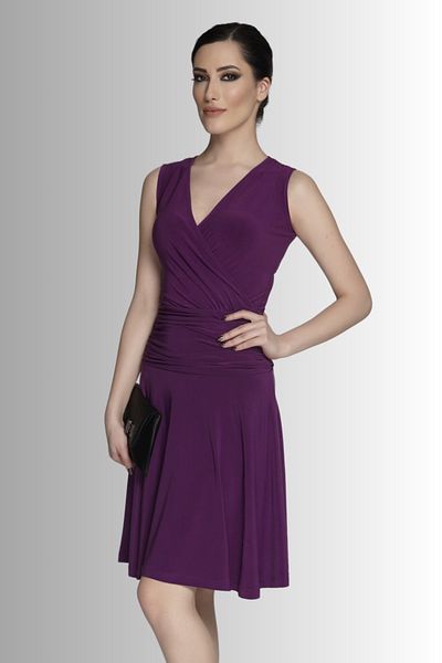 Laranor Plum Double Breasted Collar Moving Skirt Detail Dress Day Night Elegance 24L7540