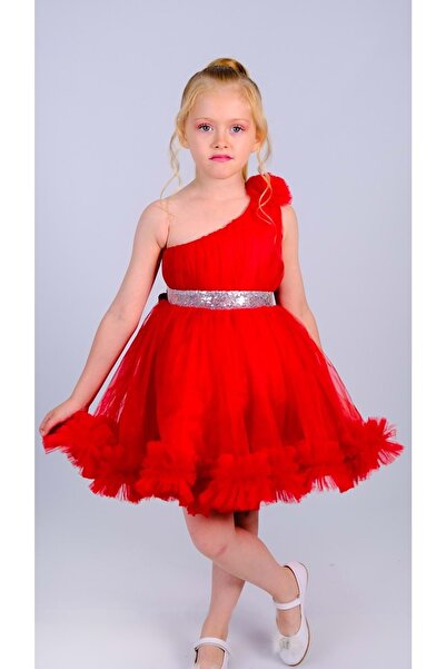 s.t. sebat tekstil Yazlık Tütülü Kız Çocuk Abiye Elbise SB599