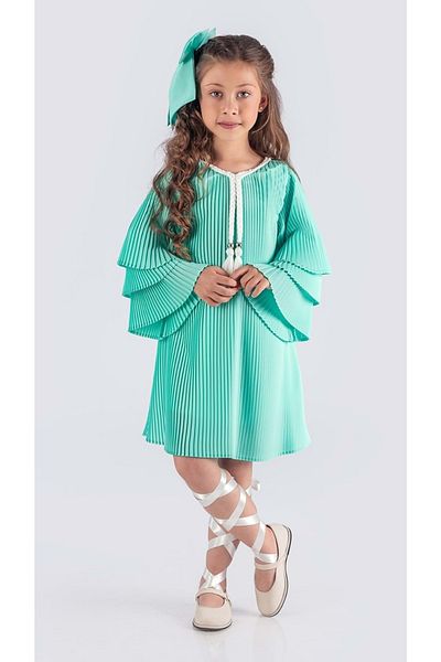 s.t. sebat tekstil Rochie creponată plisată pentru fete SB595