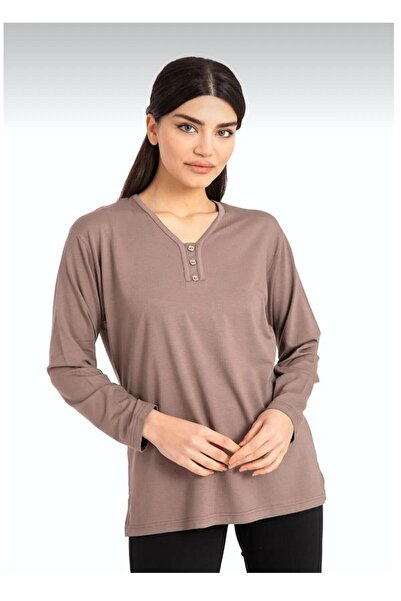 Kuraff Giyim بلوزة الأم القطنية الممشطة