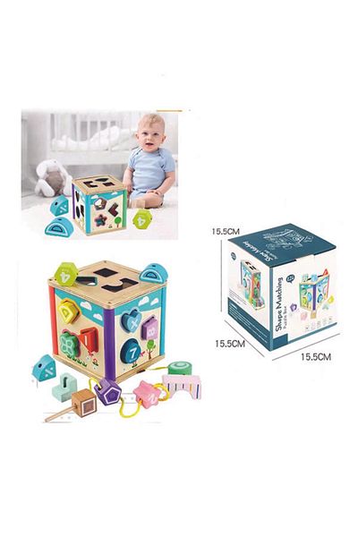 TİME Wooden Activity Cube for Toddlers – Educational Toys for 3-Year-Olds for Boys and Girls