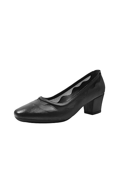 Beety By25.8637 Black & Silver Glitter Transparent Thick Heeled Women's Shoes