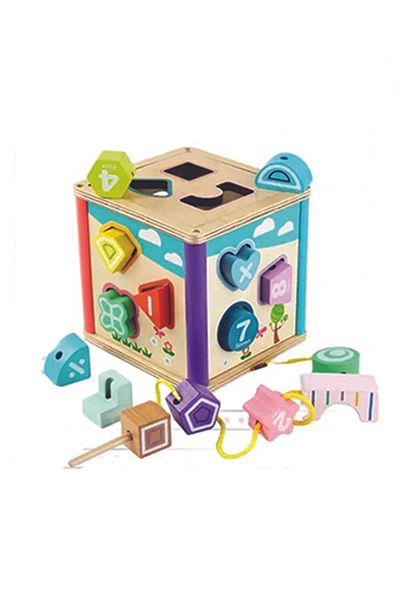 TİME Wooden Activity Cube for Toddlers – Educational Toys for 3-Year-Olds for Boys and Girls