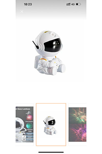 Umut Matbaacılık Astronot Projektör Led Işık Lazer Galaxy 360 Yıldız Projeksiyon Aurora Bulutsusu Çocuk Gece Lambası