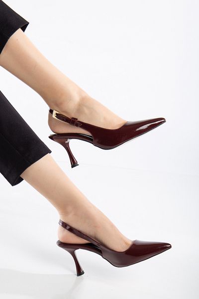AYENDE MODA Pantofi stiletto cu toc elegant, cu cataramă, din piele lacuită de damă