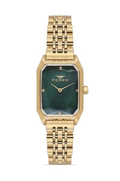 FERRO Yellow Steel Band Women's Wrist Watch Fl21571Awt-B6