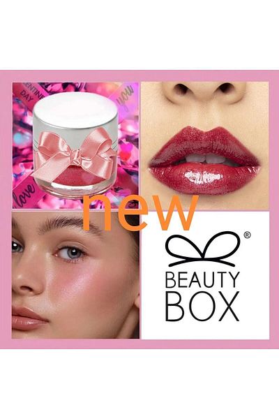 Beauty Box Cherry Red 3 In 1 Glitter Lip Balm - Intensive Moisturizer for Lips and Stretch Marks 10ml
