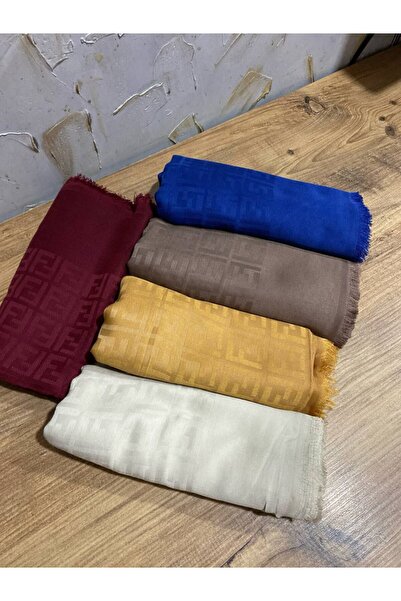 Nilbutik Kadın Tesettür İpeksi Parlak Jakar Desen Şal 5 Adet Asorti