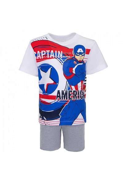AVENGERS Pijamale scurte baieti, Avengers,Alb/Gri, 4 ani