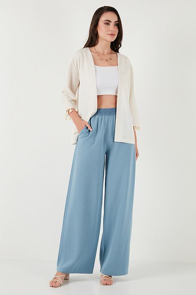 Lela Cotton and Linen Blended Tassel Detailed Regular Fit Long Kimono Cardigan Cardigan 5869015