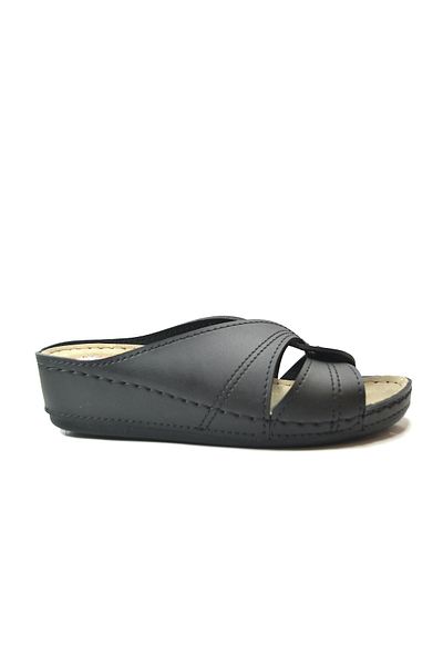 Onlo Ayakkabı Onlo Shoes ARYN.098 Μαύρη Ανατομική Σόλα Gel Daily Γυναικείες Μαμά Παντόφλες