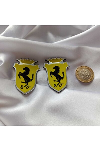 CEBECİOTO شعار الحصان الأصفر المعدني DTF