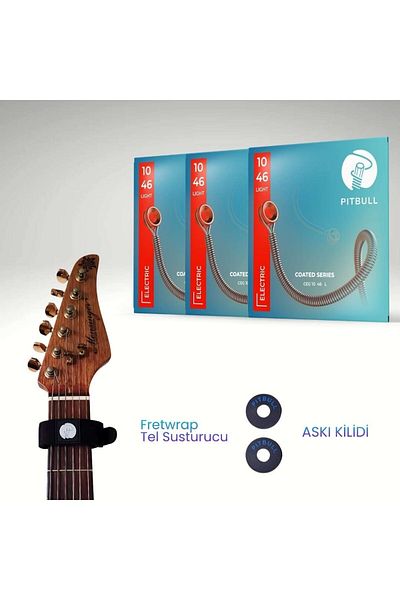 Pitbull Strings Coated Series Electronic Guitar String Ceg 10-46 L 3Psfb