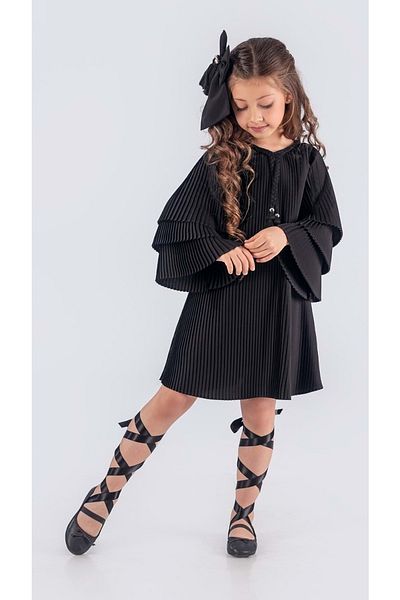 s.t. sebat tekstil Girl Crepe Pleated Dress Sb595