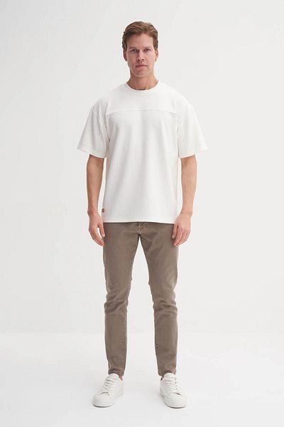 Cazador Ανδρικό μπλουζάκι Crew Neck Ecru 4007