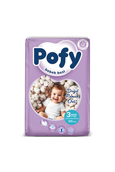 Pofy Midi 3 Numara Bebek Bezi 4-9 kg 50 Adet