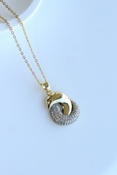 Leo'Stone Elegant Zircon Stone Design Gold Silver Color Does Not Tarnish Women's Steel Necklace