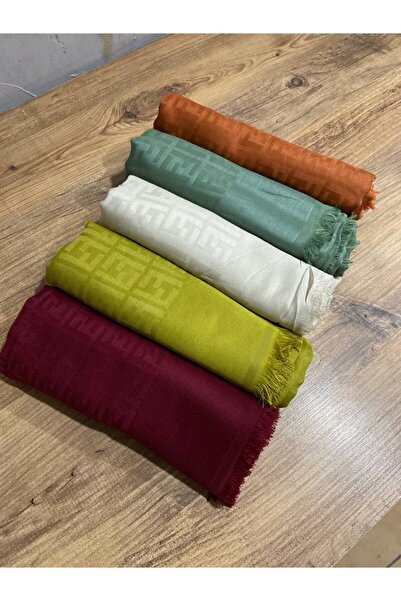 Nilbutik Women's Hijab Silky Shiny Jacquard Pattern Shawl 5 Pieces Assorted