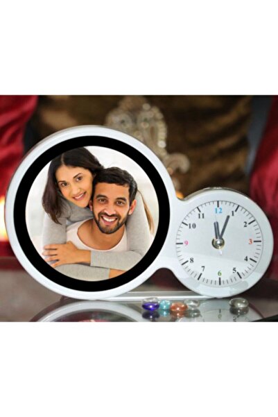 best hediye Saatli Fasılalı Led Işıklı Yuvarlak Sihirli Ayna Fotoğraf Çerçevesi