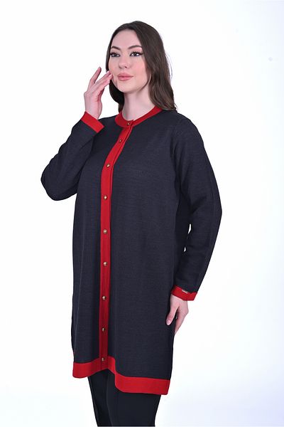Invee سترة INVEE 7068 من الصوف المخلوط باللون الأحمر الفحمي