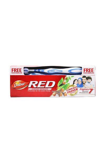 Dabur Dabur Red Ayurvedic Toothpaste with Free Toothbrush - 150g