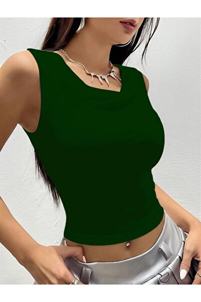 Lucky Line Top crop solid din viscoză CINDY pentru femei