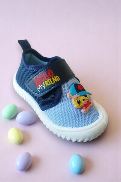 Elit 9687 Navy Blue Lightweight Comfortable Linen Baby Boy Sports Shoes